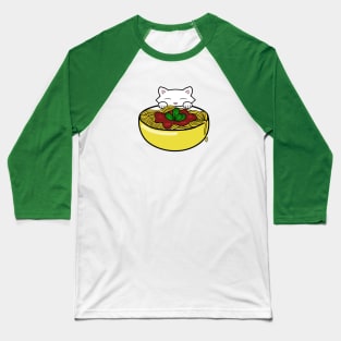 Cat eating spaghetti Baseball T-Shirt